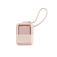 【GUXON】10000mAh 極方塊固態雙線行動電源 行充 固態行充 自帶線行動電源 暮霞粉