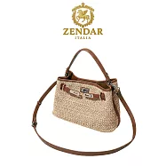 【ZENDAR】台灣總代理 限量2折 時尚手提包肩背包 蒂塔系列 全新專櫃展示品 咖啡色