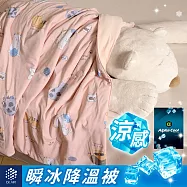《英柏絲》瞬冰兒童涼感被 100x140cm 降溫被 兒童涼感涼被 有感降溫 冰冰被 冰涼被 幼稚園午睡必備 午茶貓日記-粉