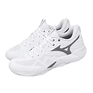 Mizuno 美津濃 排球鞋 Wave Momentum Pro 男鞋 白 緩震 運動鞋 V1GA2540-83 27cm WHITE/GREY