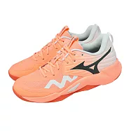Mizuno 美津濃 排球鞋 Wave Momentum Pro 男鞋 橘 緩震 抓地 運動鞋 V1GA2540-80 26cm ORANGE/BLACK