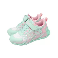 Fila 休閒鞋 J835A 中大童鞋 小朋友 綠 燈鞋 魔鬼氈 運動鞋 2J835A335 21cm GREEN/PINK