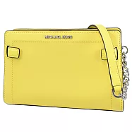 MICHAEL KORS RAYNE 防刮皮革風琴肩斜鍊包.太陽黃
