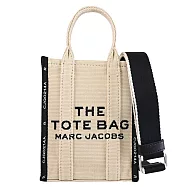 MARC JACOBS 馬克賈伯 電繡LOGO織布迷你托特包.米白/黑