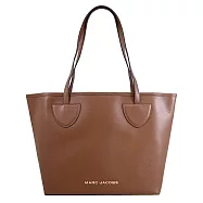 MARC JACOBS 馬克賈伯 金屬LOGO荔枝皮革托特購物包.咖色