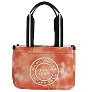 MARC JACOBS 馬克賈伯 渲染圓標LOGO帆布肩背托特包.甜瓜橘