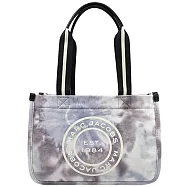 MARC JACOBS 馬克賈伯 渲染圓標LOGO帆布肩背托特包.紫灰