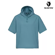 BLACKYAK 女 SEERSUCKER連帽短袖上衣 L 山霧薄荷