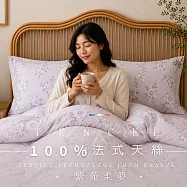 【AGAPE雅家倍】MIT台灣製 多款任選 3M法式天絲 加大6尺薄床包鋪棉兩用被套四件組 紫苑柔夢