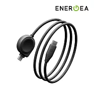 ENERGEA 新加坡 Flow Duo USB-C to USB-C+Samsung Watch 二合一手錶充電線 1.5M 黑色