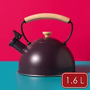《La Cafetiere》英國 木柄不鏽鋼笛音壺 莓紫1.6L
