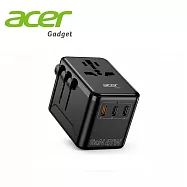 【ACER 宏碁】47W GaN氮化鎵 萬國旅行轉接頭 PD快充萬用充(3C1A+1插座) 台灣BSMI雙認證 出國旅遊 黑色