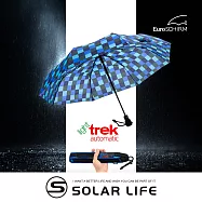 德國EuroSCHIRM 高彈性抗鏽自動傘.登山雨傘 戶外健行傘 抗強風雨傘 自動折疊傘 輕量颶風傘 方格亮藍