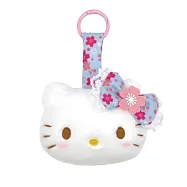 Hello Kitty 包包背包吊飾 | 和風櫻花絨毛大臉 日本境內 藍底櫻花