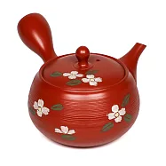 福介商店 日本陶壺 常滑燒 春秋 朱釜形 千段花水木 橫手急須0.32L