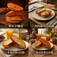 [莎士比亞烘焙坊] 麵包箱15入(巢屋聯名款明太子6入+高鈣起司Q法國3入+幸福奶酥Q法國3入+泰式奶茶Q法國3入)(含運)