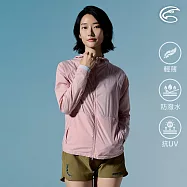 ADISI 女輕肌感超撥水抗風透氣野跑連帽外套(可自體收納) AJ2611076 (M-2XL)|UPF30+ 輕量 彈性 防潑水 跑步外套 M 霜粉