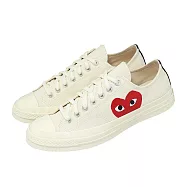 Converse 休閒鞋 Chuck 70 CDG 男女鞋 米白 川久保玲 聯名款 1970 帆布鞋 A08795C 25.5cm IVORY/RED