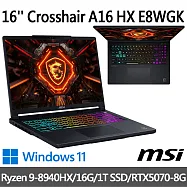 msi微星 Crosshair A16 HX E8WGK-017TW 16吋 電競筆電(R9-8940HX/16G/1T SSD/RTX5070-8G/W11)