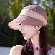 【Decoy】溫柔韓系 遮陽輕薄透氣薄紗鴨舌帽/紫 紫