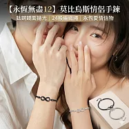 【永恆無盡12】莫比烏斯情侶手鍊 鈦鋼鏡面拋光 24股編織繩 永恆愛情信物