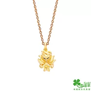 幸運草金飾 花舞九尾黃金墜子-小 送白鋼項鍊
