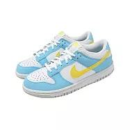Nike 休閒鞋 Dunk Low GS 大童 女鞋 藍 皮革 復古 經典 DX3382-400 24cm WHITE/BLUE
