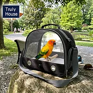 【Truly House】 外出透明透氣手提包 黑色 養鳥 提籠 鳥類包 寵物包 鸚鵡
