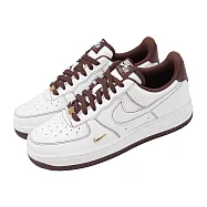 Nike 休閒鞋 Wmns Air Force 1 07 女鞋 白 小金勾 AF1 IX5020-121 25.5cm WHITE/BROWN
