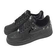 Nike 休閒鞋 Wmns Air Force 1 07 女鞋 黑 皮革 小花 AF1 IR8637-001 24cm BLACK/BLACK-OFF NOIR