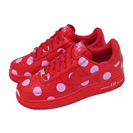 Nike 休閒鞋 Wmns Air Force 1 07 女鞋 紅 皮革 點點 AF1 IR8647-600 25cm RED/PINK