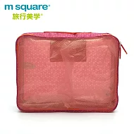 m square商旅系列Ⅱ折疊衣物袋L紅色六角紋