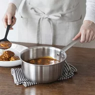 [MUJI無印良品]不鏽鋼鋁全面三層單手鍋/18cm/約2L