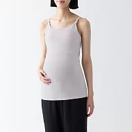 【MUJI 無印良品】孕婦便利哺乳棉混蠶絲有杯細肩帶 L 淺灰