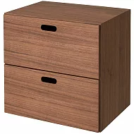 【MUJI 無印良品】胡桃木組合收納櫃/抽屜/2段