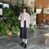 【MUJI 無印良品】女雙面起毛法蘭絨長袖襯衫 S 淺灰格紋