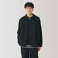 【MUJI 無印良品】男吉貝木棉混人字紋工作外套 M 黑色