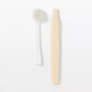 【MUJI 無印良品】可替換刷頭的牙刷(寬刷頭)/黃.柔軟刷毛  黃