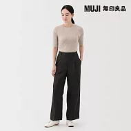 【MUJI 無印良品】女撥水加工彈性打褶直筒褲 M 深灰