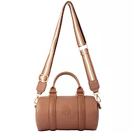 [星巴克]棕皮革圓筒側背包