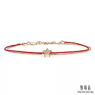 【點睛品】PROMESSA 星星 18K玫瑰金鑽石紅繩手鍊 17 18K玫瑰金