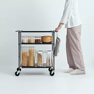 【MUJI 無印良品】SUS推車側片(附輪)/黑/2入(單片尺寸/含輪子)約寬65×深39.4×高70.6cm