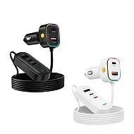 VOORCA K5 45W車用5孔快充 延長充電器 黑