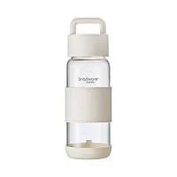 (贈品)【康寧Snapware】晶透隨身手提耐熱玻璃水瓶710ml-奶油白