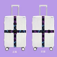 [BabyCosmos] 設計印花十字行李箱綁帶-密碼鎖  - 多彩六邊形