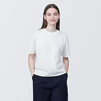 【MUJI 無印良品】女棉混天竺圓領短袖T恤 L 白色