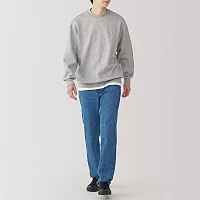 【MUJI 無印良品】男吉貝木棉混丹寧直筒褲 28 藍色