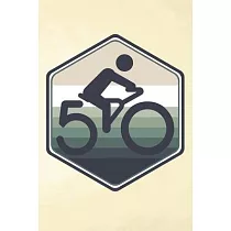 50： Fiftieth Birthday Bicycle Rider Blank Lined Notebook Journal Diary 6x9