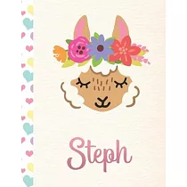 博客來-Steph: Personalized Unicorn Sketchbook For Girls With Pink