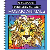 Brain Games ─ Sticker by Number： Mosaic Animals (28 Images to Sticker)